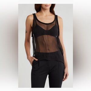 Valentino Camicie Sheer Silk Tank
